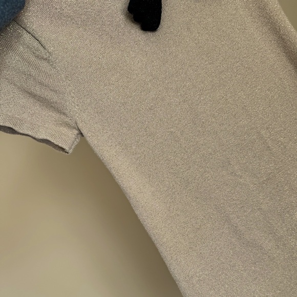 Glittery Gold Dress with Black Bow - Picture 5 of 6